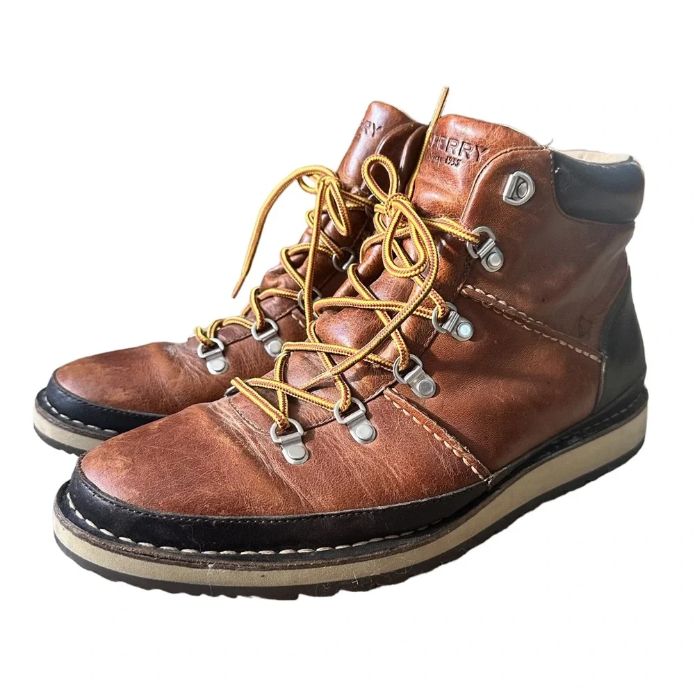 Sperry Alpine Hiking Boots Leather Men’s Boots Size 11 Brown Black Work Boots